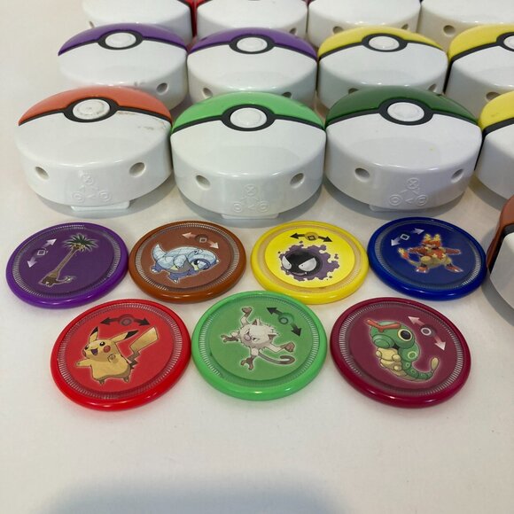 2019 POKEMON McDonalds Pokeball Disc Launcher 17 Happy Meal Toys 7 Disks - Picture 3 of 9